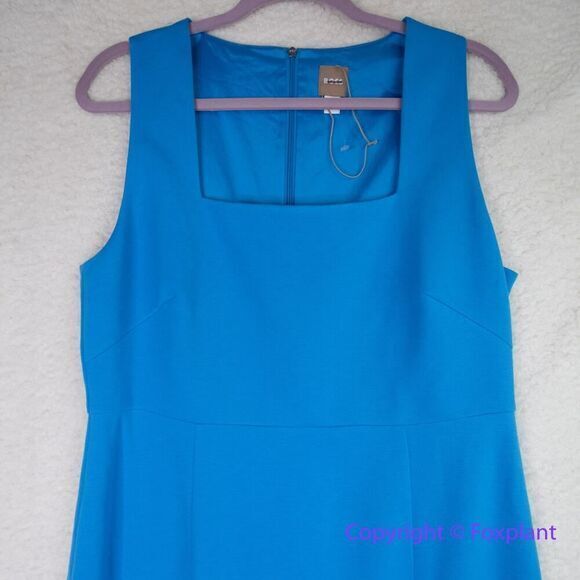 New! BOSS Domeja Square Neck Sheath Dress in Brilliant Blue, US size 10 - Picture 6 of 16